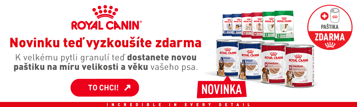 akční banner - ROYAL CANIN + KONZERVA ZDARMA
