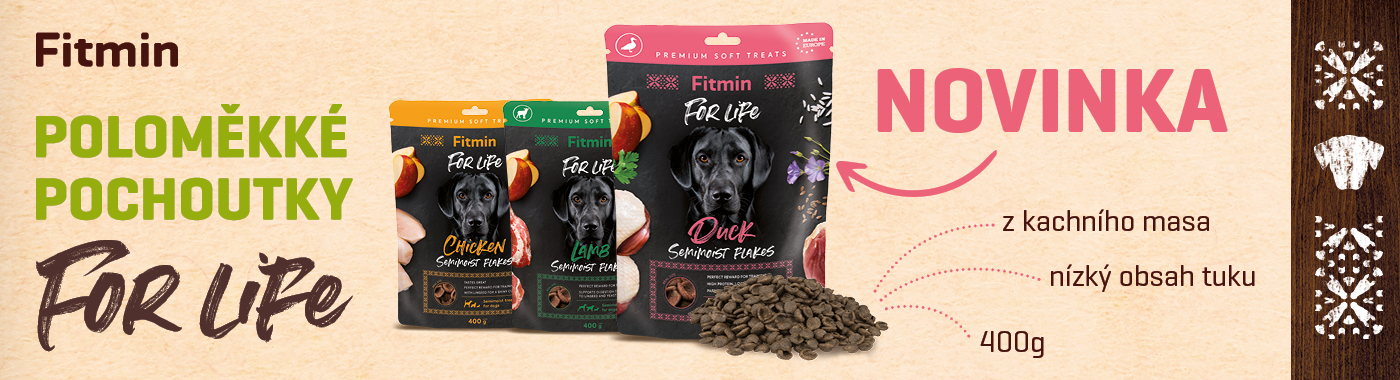 NOVÉ PAMLSKY PRO PSY FITMIN FOR LIFE SEMIMOIST FLAKES